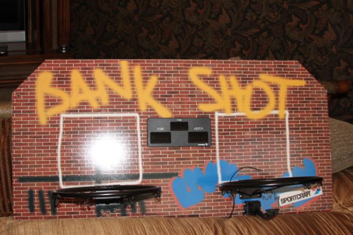 Toys & Hobbies – Basketball Bank Shot backboard. Piece has a scoreboard attached.