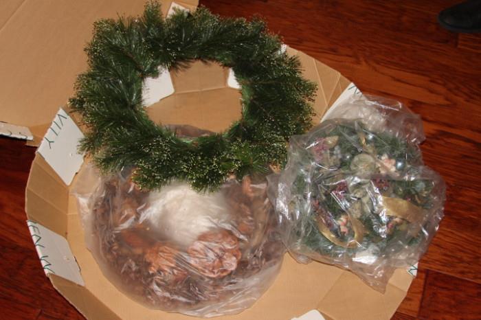Miscellaneous – Lot of three wreaths. Wreaths are made of various materials and are in various sizes.