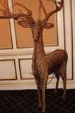Miscellaneous – Grape vine sculptures. One piece is an antlered reindeer, other piece is a sleigh. Well made, slight tearing to one antler. 