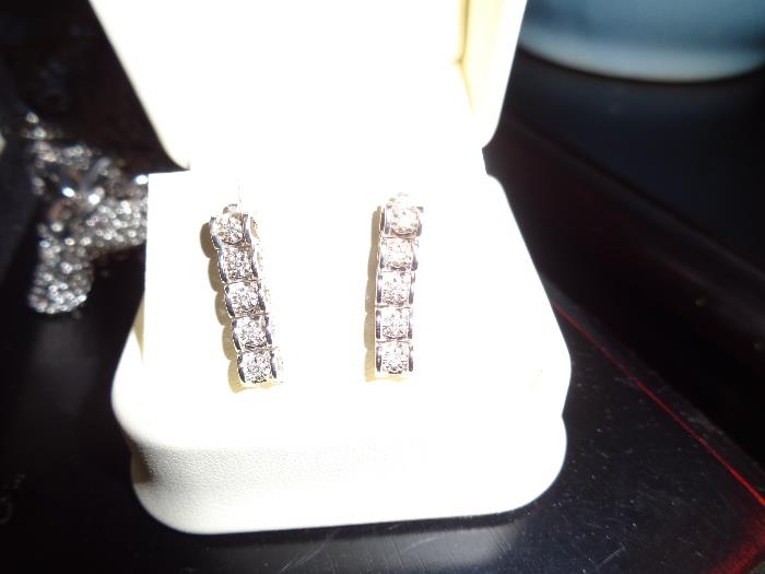 14K diamond earrings 
