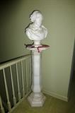 Alabaster pedestal and parian bust