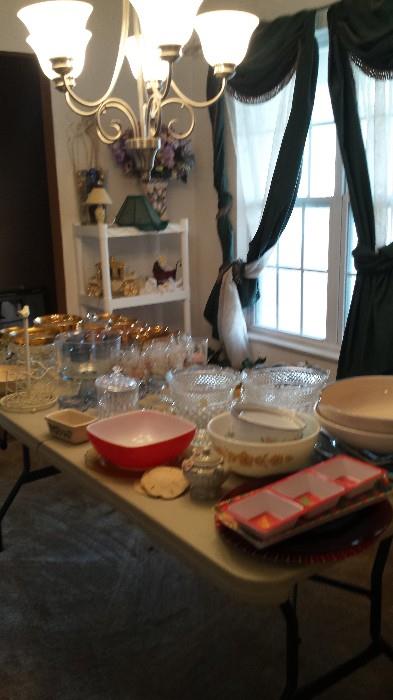 Lots of collectibles, bowls, glassware