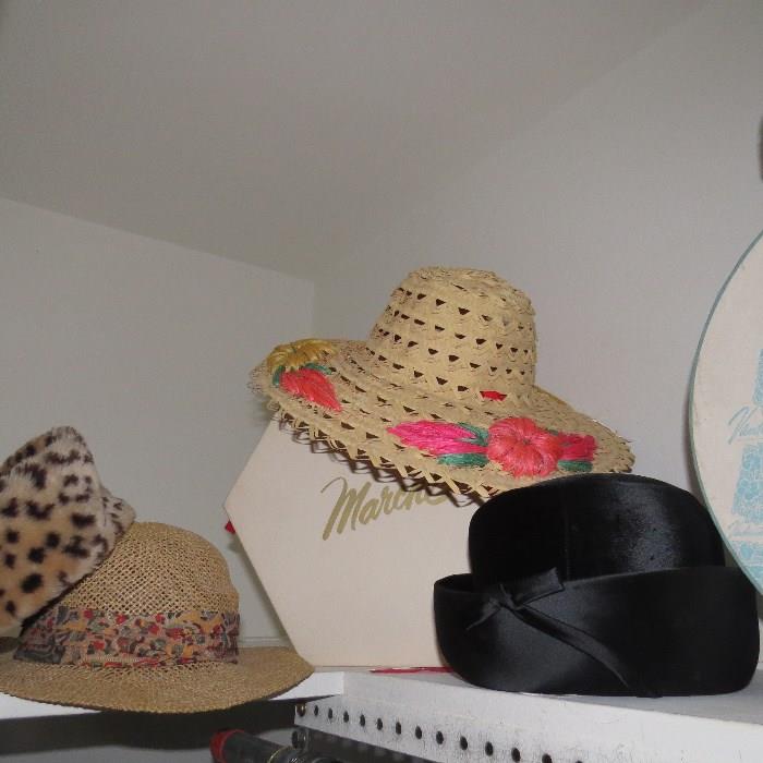 Black Schiaparelli hat, Fedoria ...