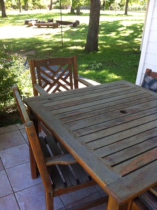 Teak table with chairs