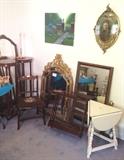 Antique Chairs, Mirrors, Table w/ Lamp Attachment