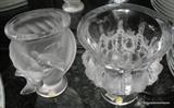 Lalique Doves Vase and also the Lalique Dampierre Bird Vase