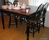 Contemporary Table 39 inches tall, 54 x 54 top with four chairs