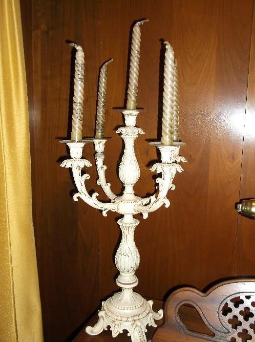 Five arm metal candelabrum