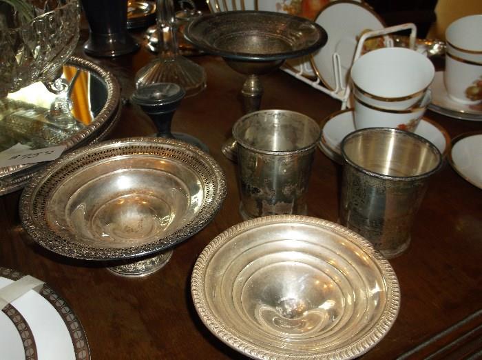 Sterling compotes and julep cups