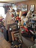 "The Garage" Filled with Lamps,Lamp Shades, Toys and Bar Wear