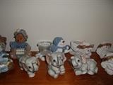 collection of knick knacks -- snow babies, home interiors and more