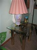 lamp and glass table