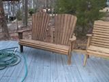 wood loveseat