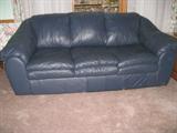 nice blue leather sofa