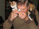 another shot of our kitty, Mia, and her daddy, Larry