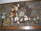 wreath above the fireplace