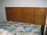 showing headboard w/full mattresses. Headboard & frame can convert to queen size