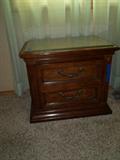 pair of nightstands w/glass tops