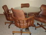 game table w/4 chairs on rollers, nice one for that hand & foot game