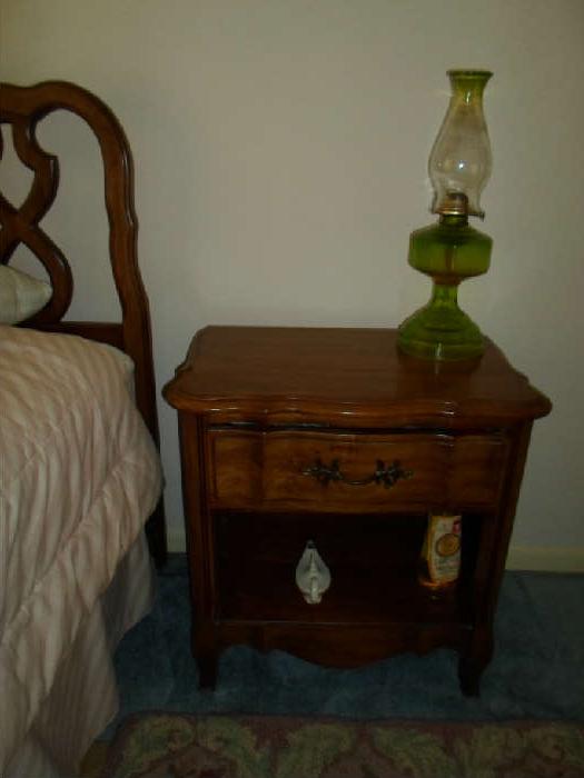 nightstand, looks like pecan