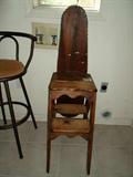 ironing board that folds to make a stool, vintage