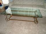 glass & metal coffee table