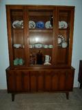 Kent Coffey danish walnut china hutch, matches buffet, pristine condition