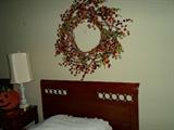 headboard for "Rway" twin bed, vintage mahogany