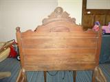 double high back oak bed