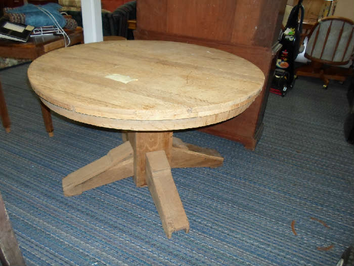 this oak table has been stripped but it needs some work