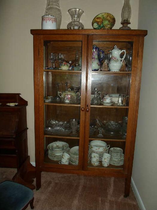 china cabinet, filled with goodies