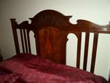 closeup of headboard on vintage bed