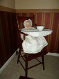 vintage high chair w/doll