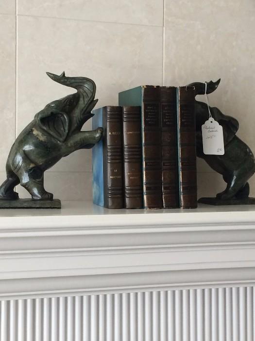      Elephant book ends & some of the many books