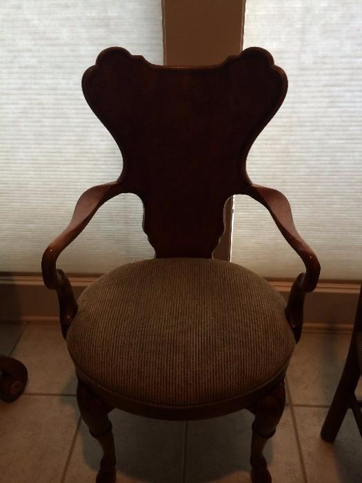 Unique side chair with upholstered seat