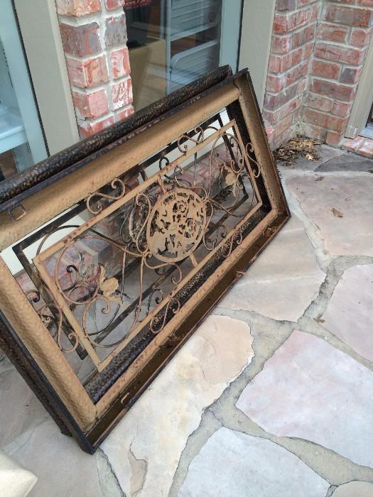 Two iron work wall panels