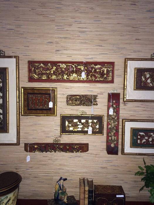 Carved Asian wall displays