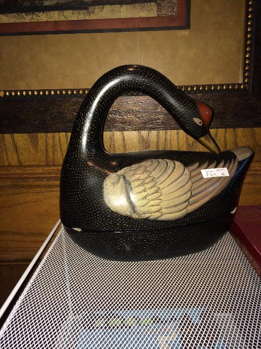 Wooden arched-neck duck