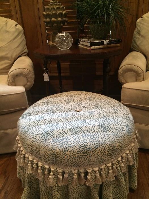 Custom leopard print ottoman
