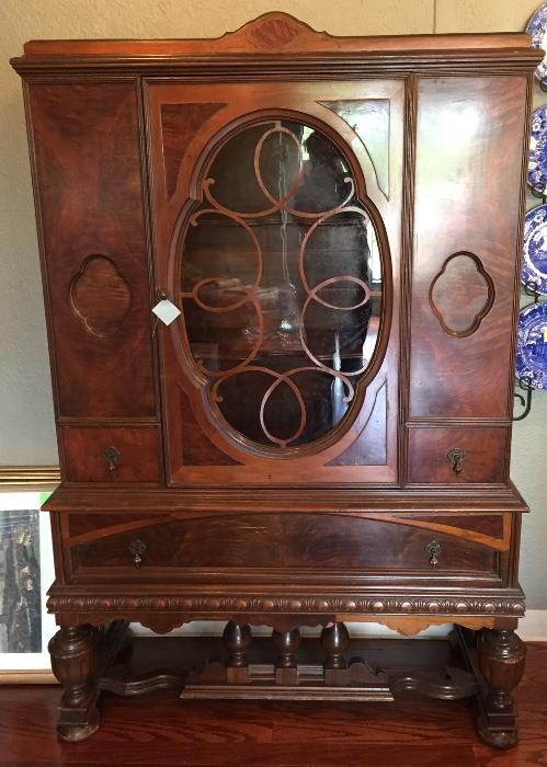 Antique 1920's silver/china cabinet.