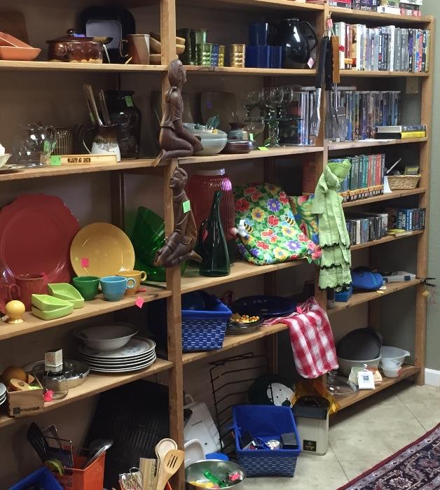 Lots of treasures in Bargainville -- Fiesta, VCR's, pottery, aluminum, glass, china.