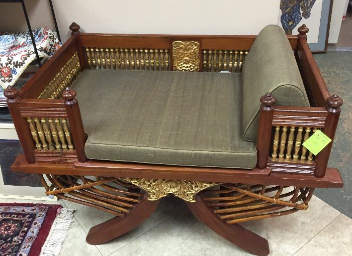 Vintage Indonesian settee -- now in Bargainville!