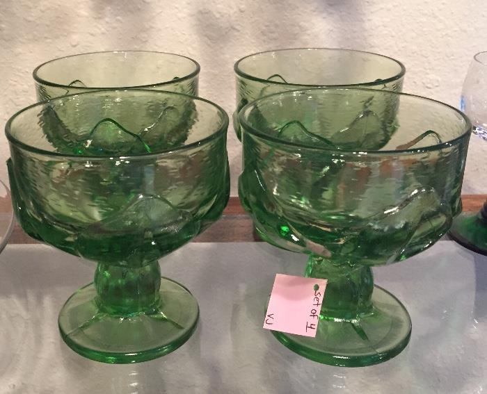 Lovely green vintage desert cups.