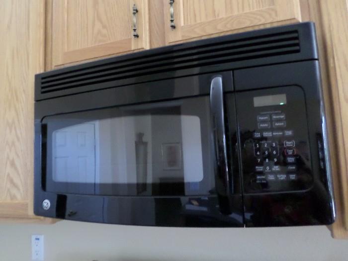 Black above counter microwave 