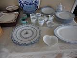 Cafe Paris. Mugs, Dinner Plates, Large Platter,Mariposa Sailboat Platter