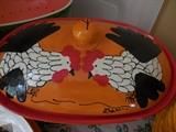 ADORABLE..signed Hand Painted Chicken Casserole 