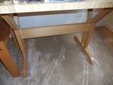 Crate Barrel Solid Wood Table or Desk or Media Table but has two side chairs