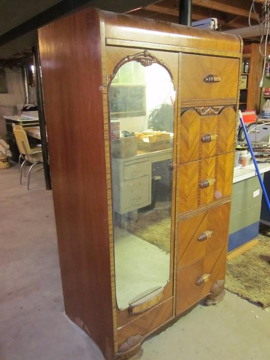 Vintage armoire with mirror