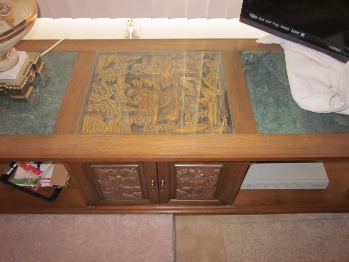 Vintage carved coffee table from Japan