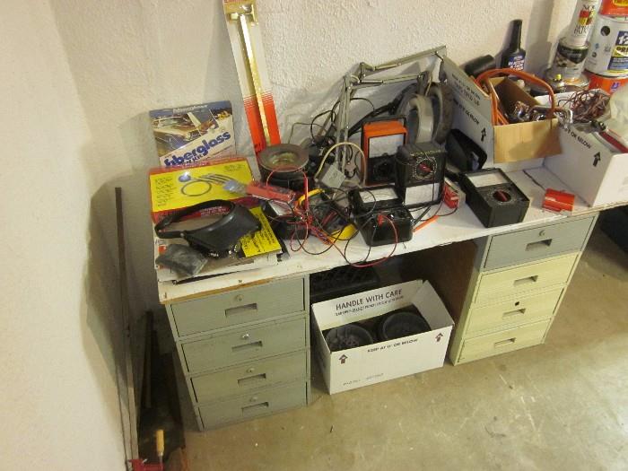 Miscellaneous tools - voltage regulators, magnifying lights, battery cables